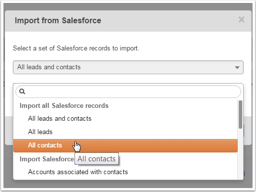 Import from Salesforce