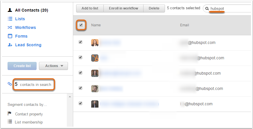 HubSpot search